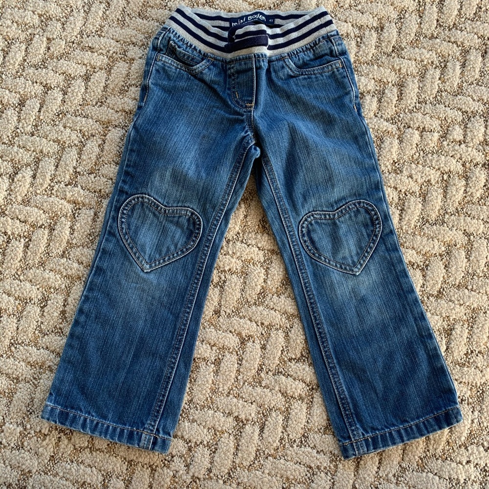Mini Boden heart jeans - size 4